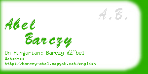 abel barczy business card